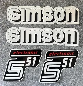 4 teiliges Dekorset Simson S51B Retro Aufkleber Set DDR Style : :  Auto & Motorrad